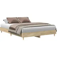 vidaXL Bedframe Sonoma 152 x 203 cm Bewerkt hout