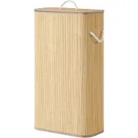 Songmics - Wasmand - Met Deksel - Bamboe - Opvouwbaar en Rechthoekig