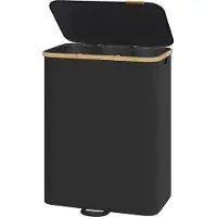 Songmics - Wasmand - Wasmand met Deksel - 3 Vakken - Uitneembare Waszak - 170 Liter Capaciteit
