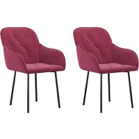 Syfax Eetkamerstoelen 2 st fluweel wijnrood
