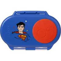 B.Box Superman Snackbox | Mini Bento Lunchbox met 2 Lekvrije Vakken | Ideaal voor Peuters, Kinderlunch en Snacks | Past een Heel Stuk Fruit | BPA-vrij
