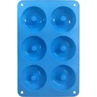 Jumada 's Donut maker- Donutvorm \ Blauw \ Siliconen \ 6 Donuts Ø7cm \ Hoge Kwaliteit \ Anti Kleeflaag \ Zelf Donuts Bakken \ Donutmaker