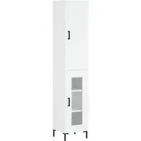 Syfax Hoge kast 34,5x34x180 cm bewerkt hout wit