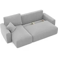 Laura Hoekbank met slaapfunctie en opbergruimte L-vorm 244 x 98 x 83 cm – slaapbank met bedlade, T30 schuim & golvende veren, ribfluweel, Scandinavisch design –
