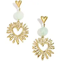 Yehwang Oorbellen Statement - Long Love Heart - Green - Zomer - Trending