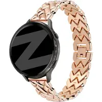 Bandz Metalen 'V-Type' bandje geschikt voor Garmin Vivoactive 4s / Vivomove 3s / Venu 4 - 41mm / Venu 3s / Venu 2s / Forerunner 265s / Forerunner 255s (Roségoud)