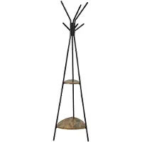 Begryf Staande kapstok - industrieel - met 2 hoekplanken - rustiek bruin - 49,5x49,5x179 cm