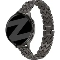Bandz Metalen 'V-Type' bandje geschikt voor Garmin Vivoactive 4s / Vivomove 3s / Venu 4 - 41mm / Venu 3s / Venu 2s / Forerunner 265s / Forerunner 255s (Zwart)