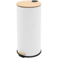 Ren Pedaalemmer 30 Liter - Pedaalemmer - Prullenbak 30 Liter - voor keuken badkamer kantoor en toilet- Wit- ‎ 29cm x 29cm x 63cm; 3.4 kg