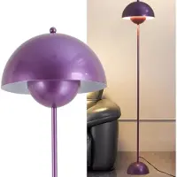 Alpinaluz Nordisch design, staande lamp, paars, "Bloempot"-motief en parabolische voet. E27 fitting, geschikt voor woonkamer, eetkamer en slaapkamer
