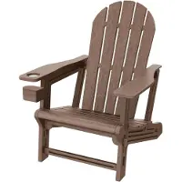 ML-Design Tuinstoel Adirondack ligstoel tuinstoel weerbestendig HDPE kunststof tot 180 kg Bruin