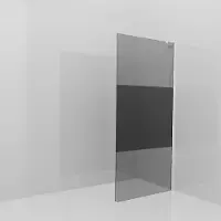 Balmani Modular inloopdouche: 100 x 200 cm, Rookglas met matte strook met coating, Hoogglans chroom profielen met L-Shape