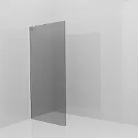 Balmani Modular inloopdouche: 100 x 200 cm, Rookglas, Hoogglans chroom profielen met L-Shape