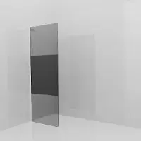 Balmani Modular inloopdouche: 80 x 200 cm, Rookglas met matte strook met coating, Hoogglans chroom profielen met L-Shape