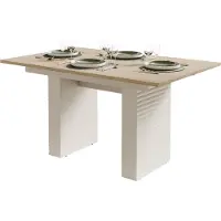 Lookway Uittrekbare tafel FLORENCE met vier stoelen, geolied eikenhout / kasjmier