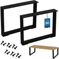 KOTARBAU Tafelpoten - Metalen Meubelpoten - Bureaupoten 40 x 50 cm - Stalen Tafelpoten - Industrieel - Gepoedercoat Staal - Zwart