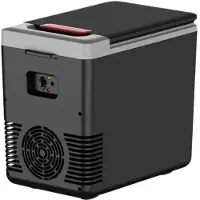 Zwart Mini Koelkast - Draagbaar - voor auto of thuis - 12V - 220V Dual-Power elektrische koeler Warmer - 10L - autokoelkast