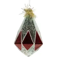 Clayre & Eef Kerstbal Overig Ø 8x12 cm Zilverkleurig Glas Kerstballen