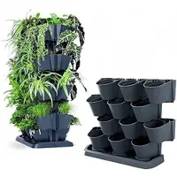 Core Verticale Tuin met Watersysteem - Verticale Moestuin – 12 Bakken - Plantenbak – Zwart - 19cm x 67cm x 55cm