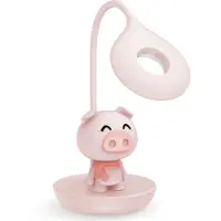 Luxus Tafellamp Nachtlamp Kinderkamer Piggy Mini - Roze - Nachtlampje baby - Voor kinderen - Slaapkamer - Draadloos - Oplaadbaar