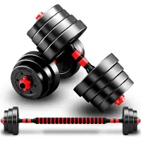 Ren Verstelbare Dumbells - Verstelbare Dumbbells - Dumbell Set - Verstelbare Dumbell - Zwart/Rood - 13cm x 6cm x 6cm