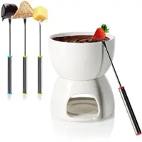 Aura Fondueset - Fondue - Fondueset elektrisch - Wit - ‎12cm x 12cm x 14cm