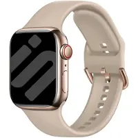 Strap-it Silk Silicone Bandje - horlogebandje geschikt voor Apple Watch (Series 12/11/10), (SE 3/2/1), (Series 9/8/7/6/5/4) - 38/40/41/42mm - Beige