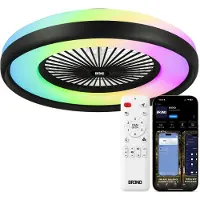 BREND Slimme Plafondlamp met Ventilator – Plafondventilator met App en Afstandsbediening - 4800 Lumen - RGB - 6 Snelheden - BR-2253