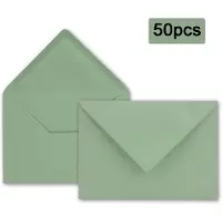 Crrynuo - Eucalyptus Groene Envelops - 50-Delig - 80G/M² - 12,5X17,6Cm - Natklevende Sluiting - Zonder Venster