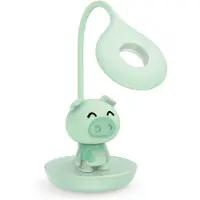 Luxus Tafellamp Nachtlamp Kinderkamer Piggy Mini - Mintgroen - Nachtlampje baby - Voor kinderen - Slaapkamer - Draadloos - Oplaadbaar