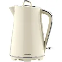 Cadro - Waterkoker - Elektrische Waterkoker - Thee & Koffie Koker - Grote Waterkoker Snelkoker - Keuken Waterkoker Modern - 1.7L - RVS - 2200W - Crème