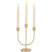 ONVAYA Kandelaar 3-armig goud metaal voor bruiloft - kandelaar decoratieve staafkaarsenhouder kandelaar voor staafkaarsen voor woonkamer decoratie modern
