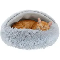 Northio Hondenbed voor kleine huisdieren met kap, antislip, 44x38 cm