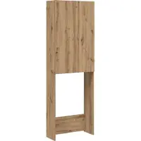 vidaXL Wasmachinekast 64x25,5x190 cm artisanaal eikenkleur