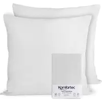 Komfortec Set van 2 Premium Jersey Kussenslopen 40x40 cm - Superzachte Kussenhoes – 100% Katoen – 150 g/m² - Wit