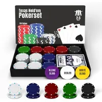 Ren Pokerset - Poker - Pokermat - Veelkleurig - 23cm x 22cm x 4cm
