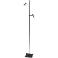 Mexlite Vloerlamp Lumo 4608ST – eigentijdse tweelichts leeslamp met stalen accenten