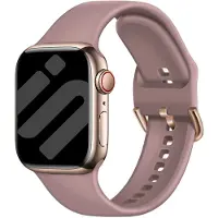 Strap-it Silk Silicone bandje - horlogebandje geschikt voor Apple Watch 1/2/3/4/5/6/7/8/9/10/11/SE/Ultra (2) (38/40/41/42mm) - Paars