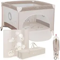 Lionelo Bonnie Kinderbox - Babybox - tot 15 kg -Zijwanden van luchtige gaas - Ruime speelruimte - Systeem voor snel in- en opvouwen - Meegeleverde draagtas