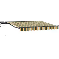 vidaXL Handbediende luifel met LED's Groen, Geel, Anthraciet 3 x 2,5 m
