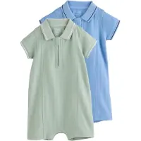 Next Rompertje/body blauw / pastelgroen