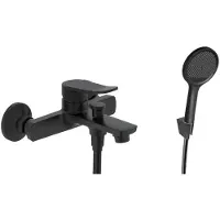 Kielle Nefia - Badkraan met accessoires EcoSpare, matzwart 10327SN94