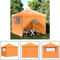 The Living Store De Living Store partytent, inklapbaar en opvouwbaar, met 4 zijpanelen, in de kleur oranje