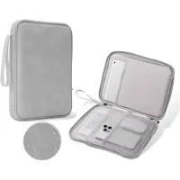 EtuiTab Soft Case - Tablethoes - Grijs - Waterdicht - Extra Vakken