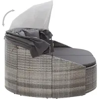 Mucola Zonne-eiland met Zonnedak (180 cm) – Bruin Polyrotan Loungeset