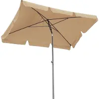Laura Balkonparasol 200 x 125 cm Rechthoekig – Knikbaar & In Hoogte Verstelbaar – UV Bescherming 50+ – Windbestendig Tuinscherm – Beige (RAL 1001) –
