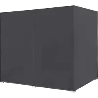 Laura Loungebed 2 Personen met Dak en Gordijnen 197x140x180 cm – Luxe Zonnebed met Verstelbare Rugleuning & Kussens – Polyrotan Grijs –