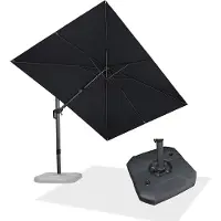 Laura Zweefparasol 250 x 350 cm Rechthoekig – 360° Draaibaar, Kantelbaar, Dubbelzijdig Axiaal Zwenken, Aluminium Frame, UV-bestendig, Waterafstotend – Grijs |