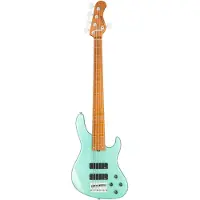 Sadowsky MetroExpress 24-5 Modern Roasted Maple Solid Sage Green Metallic High Polish 5-snarige basgitaar met gigbag