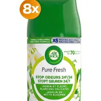 Air Wick (8x) Pure Fresh Luchtverfrisser - Pure Jasmijn en Witte Bloemen - Navulling - 8 x 250 ml